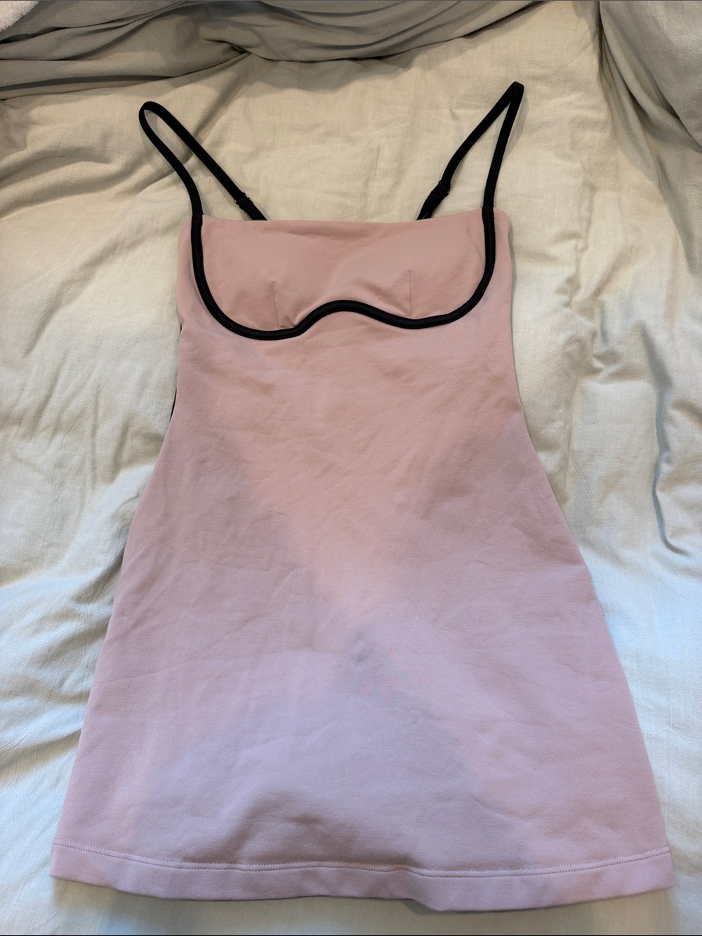 ALO Yoga Pink Slip Dress with Black Trim